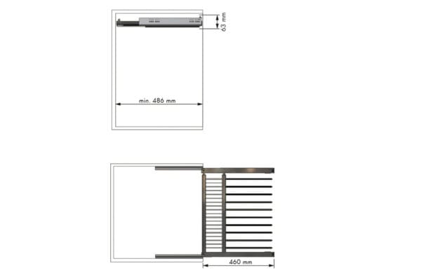 luxe uittrekbare broekenhouder voor 8-14 broeken - zilvergrijs - 800-900 mm | HOMEWORQ