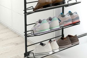 uittrekbaar schoenenrek – 3 etages - antraciet | HOMEWORQ