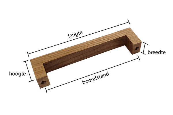 houten grepen - aalborg - eiken - maattekening