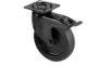 zwarte zwenkwielen - zwart rubber wiel - met totaalstop - 155mm | HOMEWORQ